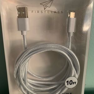 Cell phone charger 10 feet white.